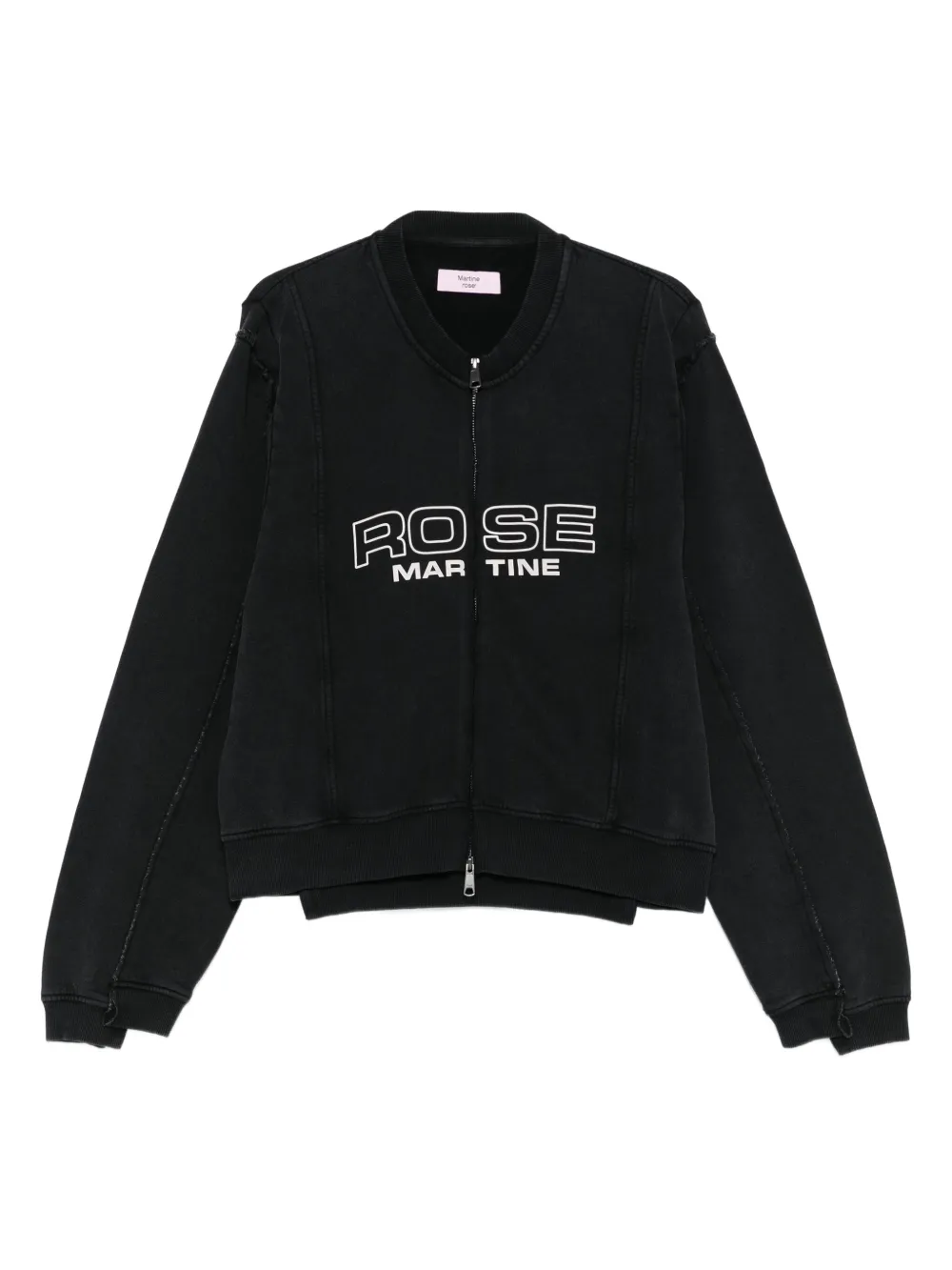 Martine Rose zip-up logo-print sweatshirt | Black | Image 1