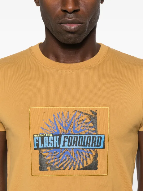 Martine Rose Shrunken graphic-print T-shirt | Brown