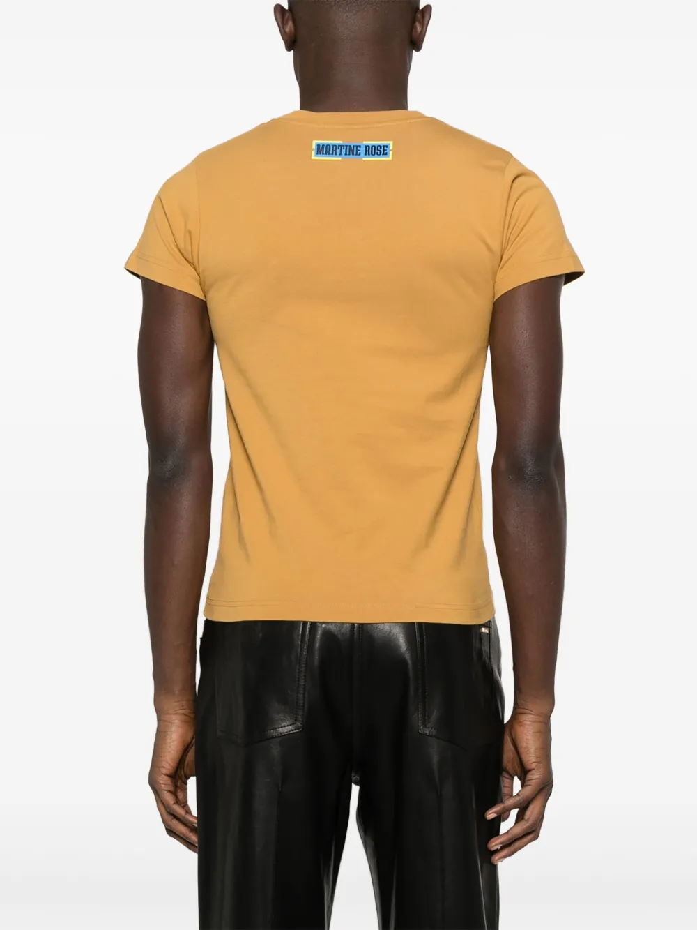 Martine Rose Shrunken T-shirt met print Bruin