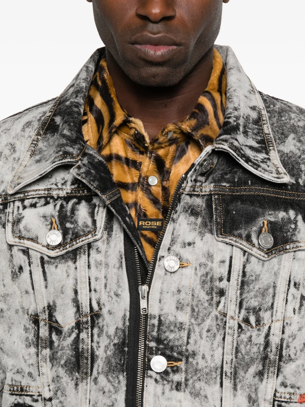 Martine Rose ジップアップ デニムジャケット | グレー | FARFETCH JP