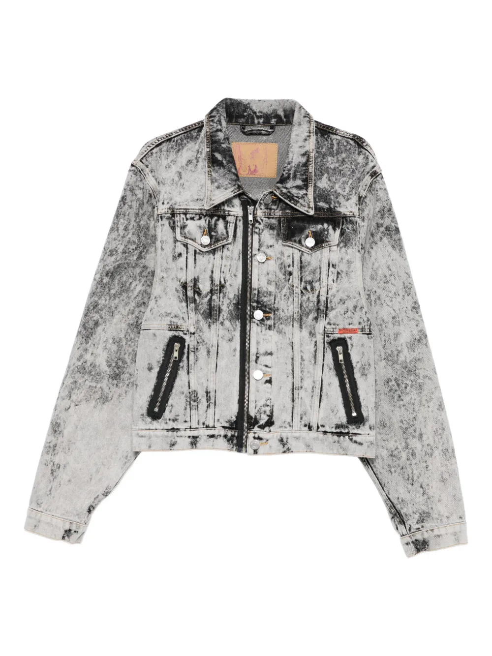 Martine Rose zip-front washed denim jacket | Grey | Image 1