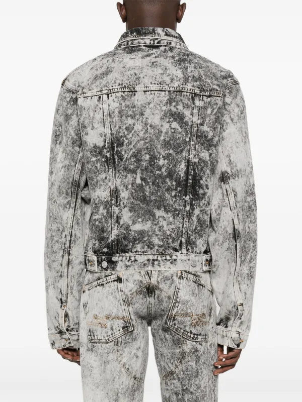 Martine Rose zip-front Washed Denim Jacket | Grey | FARFETCH