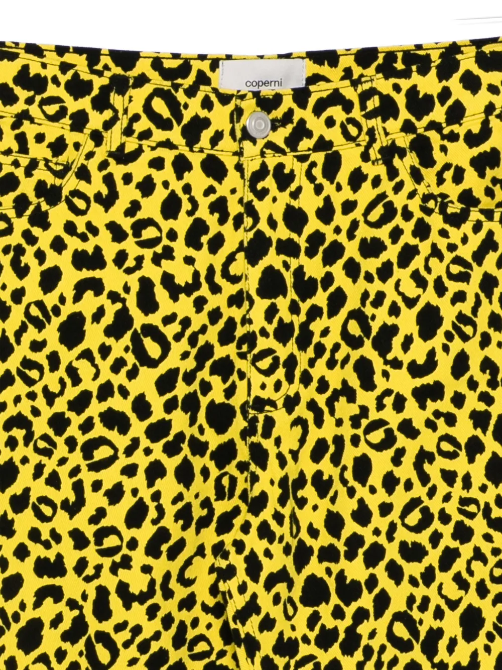 Coperni Leopard-print Jeans In Yellow
