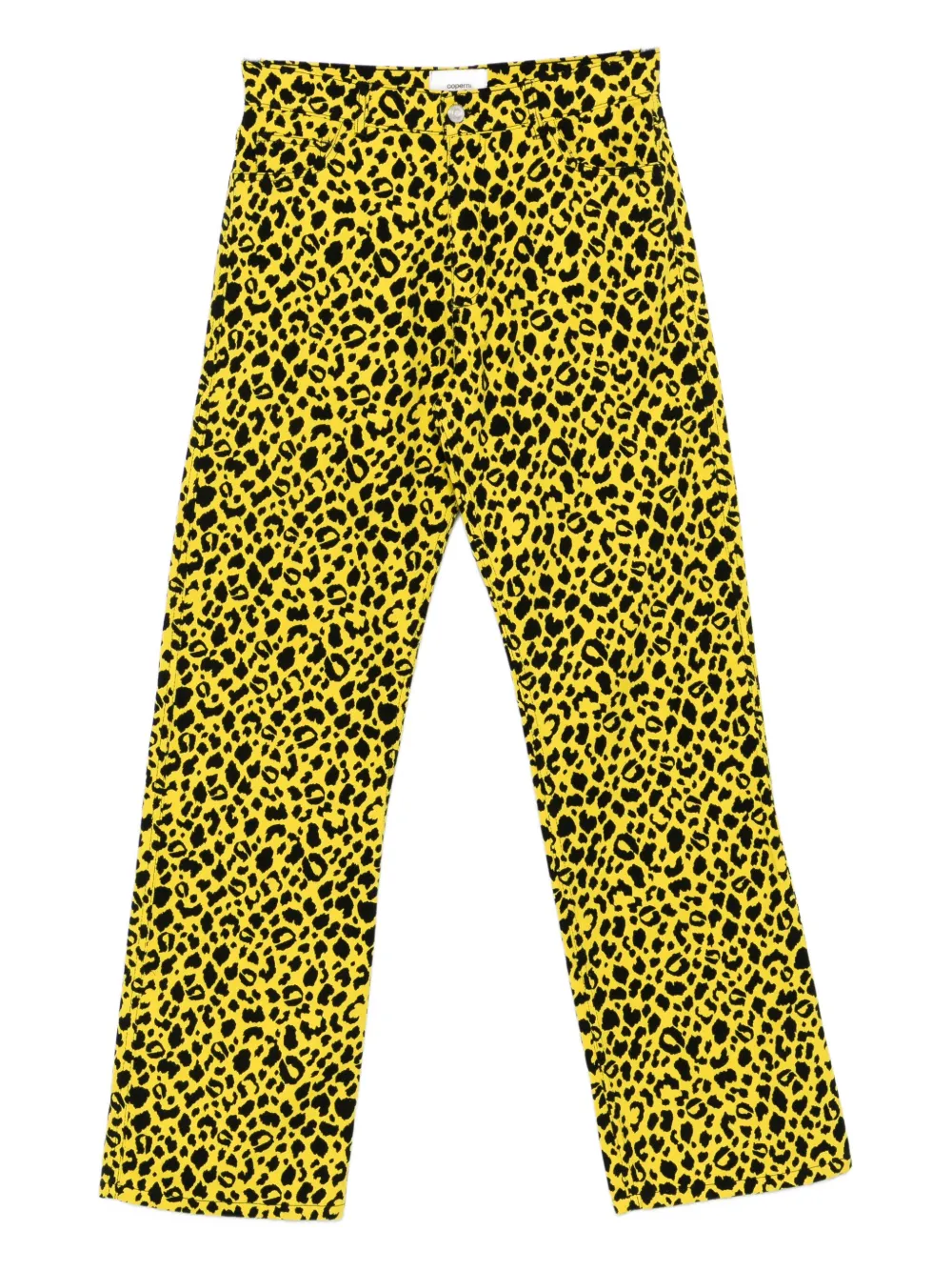 Coperni Leopard-print Jeans In Yellow