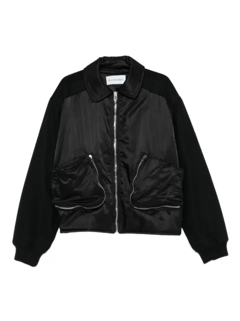 BLUEMARBLE zip-front wool-sleeve bomber jacket