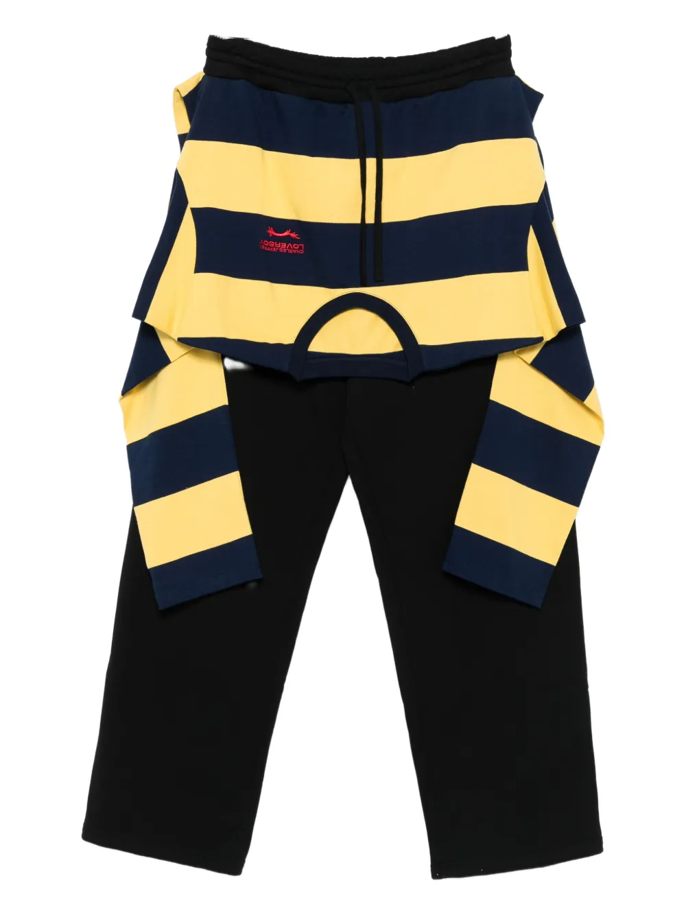 Charles Jeffrey Loverboy Stripe-overlay Track Pants In Black