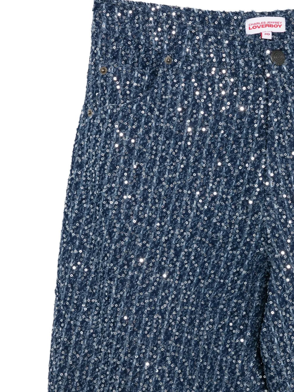 Charles Jeffrey Loverboy Jeans met pailletten Blauw