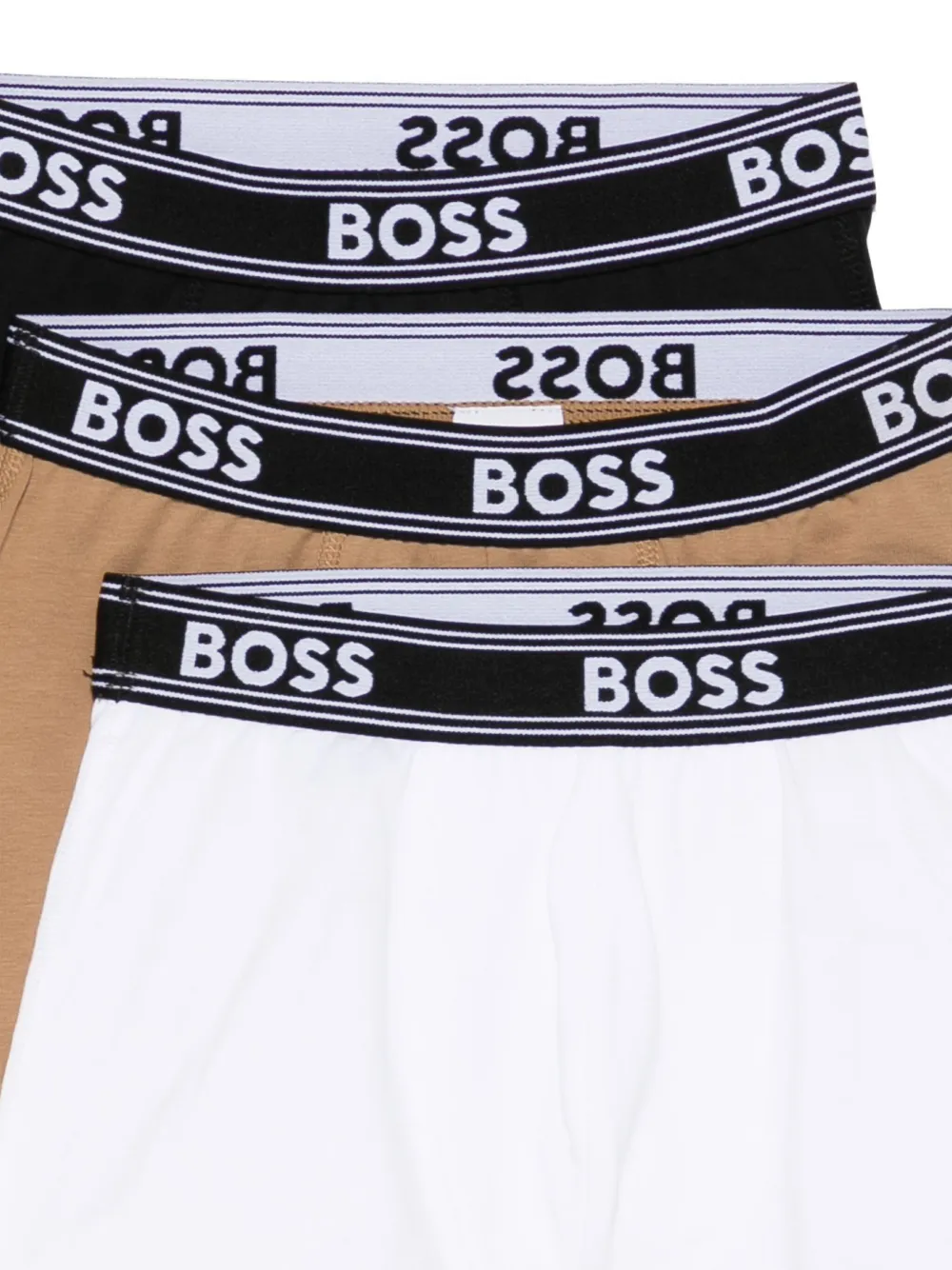 BOSS Kidswear Drie boxershorts met logoband Wit