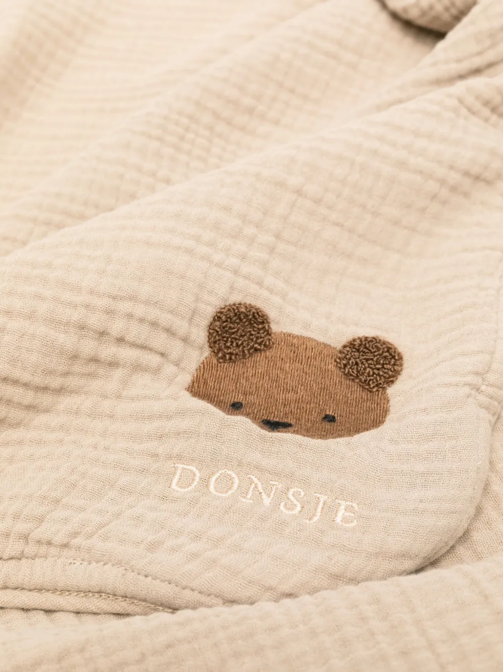 Donsje Bear-embroidered Blanket In Neutral