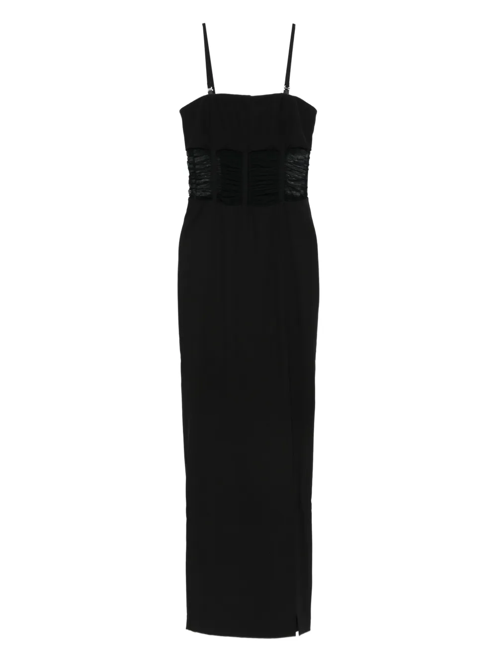 Patrizia Pepe mesh-panelled maxi dress | Black | Image 1