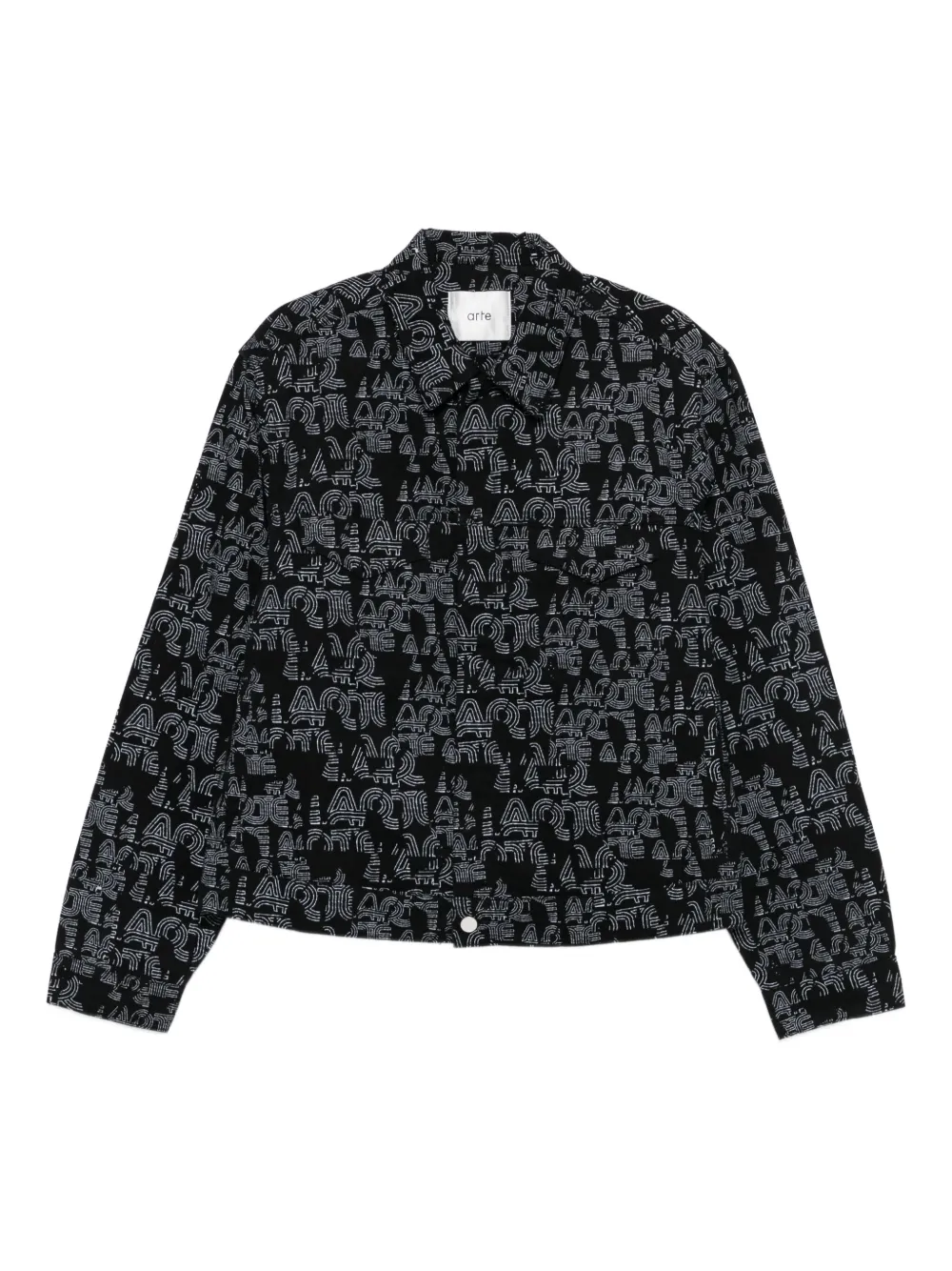 Arte Antwerp graphic-print denim jacket | Black | Image 1