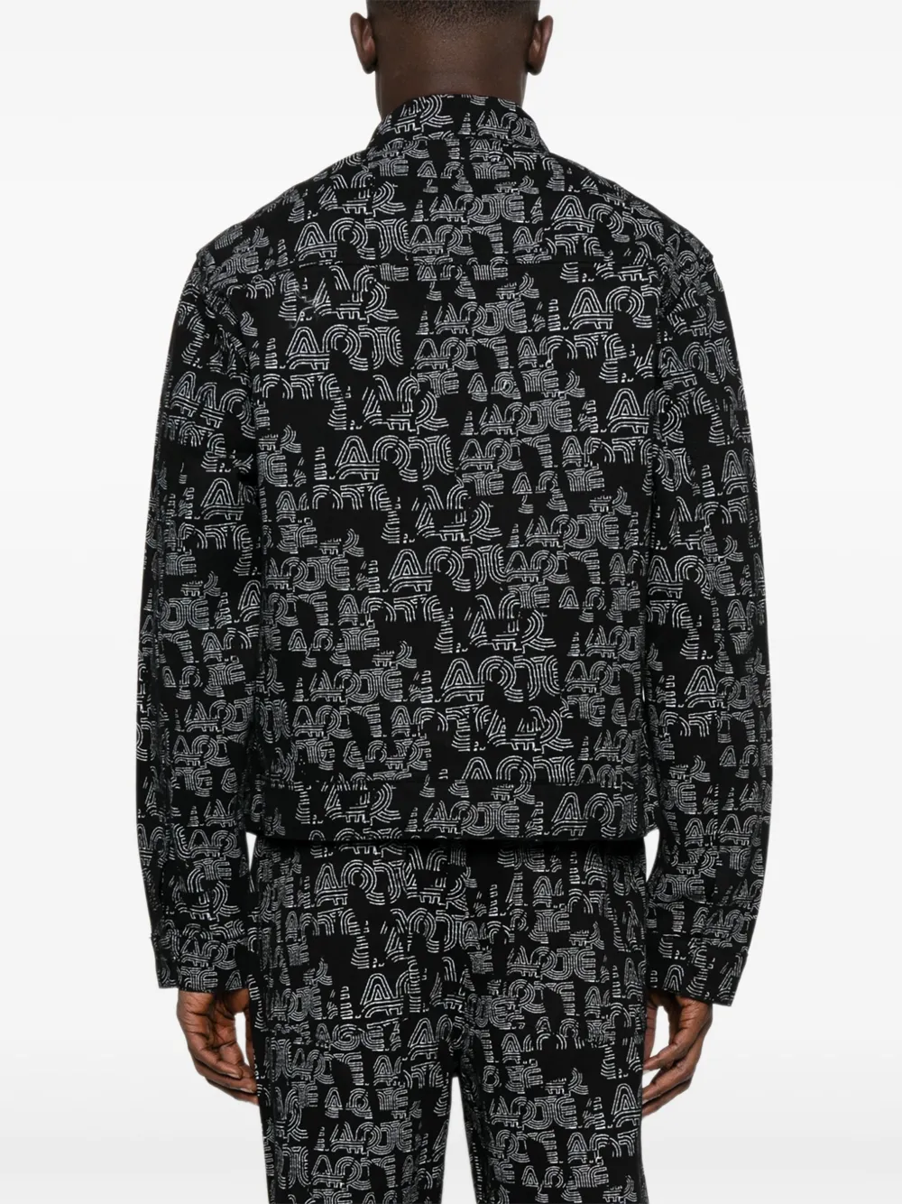 Arte Antwerp Graphic-print Denim Jacket In Black