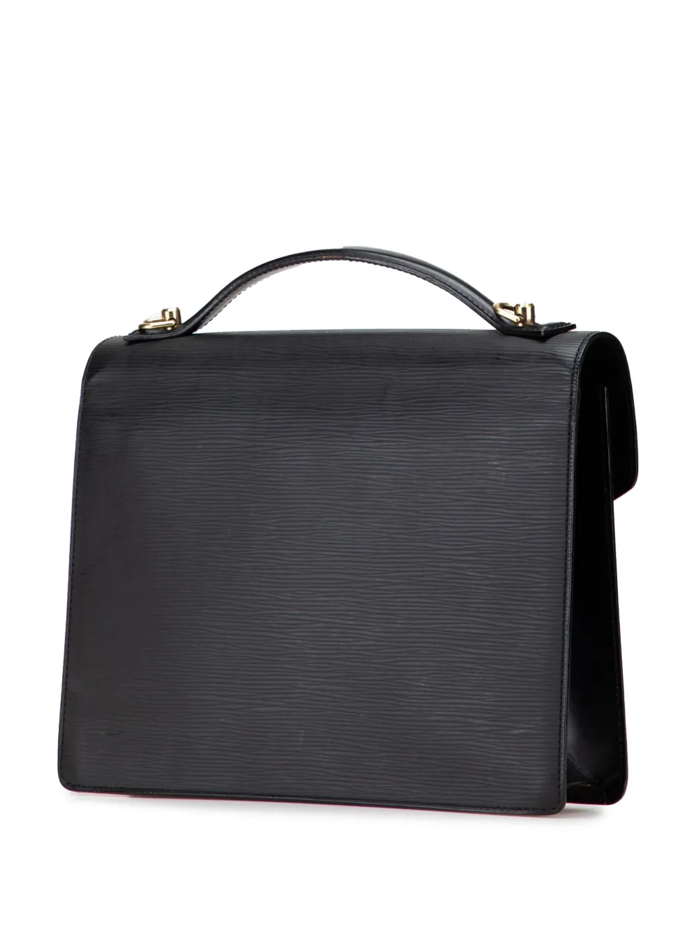 Pre-owned Louis Vuitton 2001 Epi Monceau 28 Satchel In Black