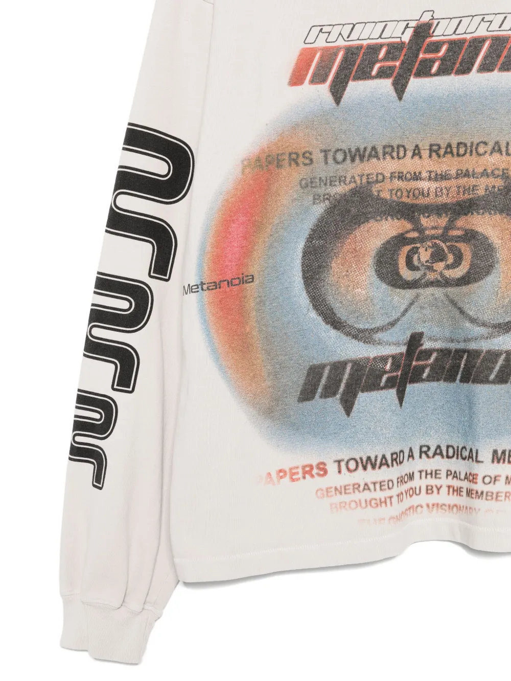 RRR123 T-shirt met lange mouwen en grafische print GREY