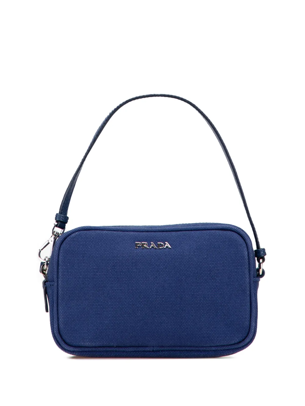 Pre-owned Prada 2000-2025 Canvas Canapa Pouch In Blue