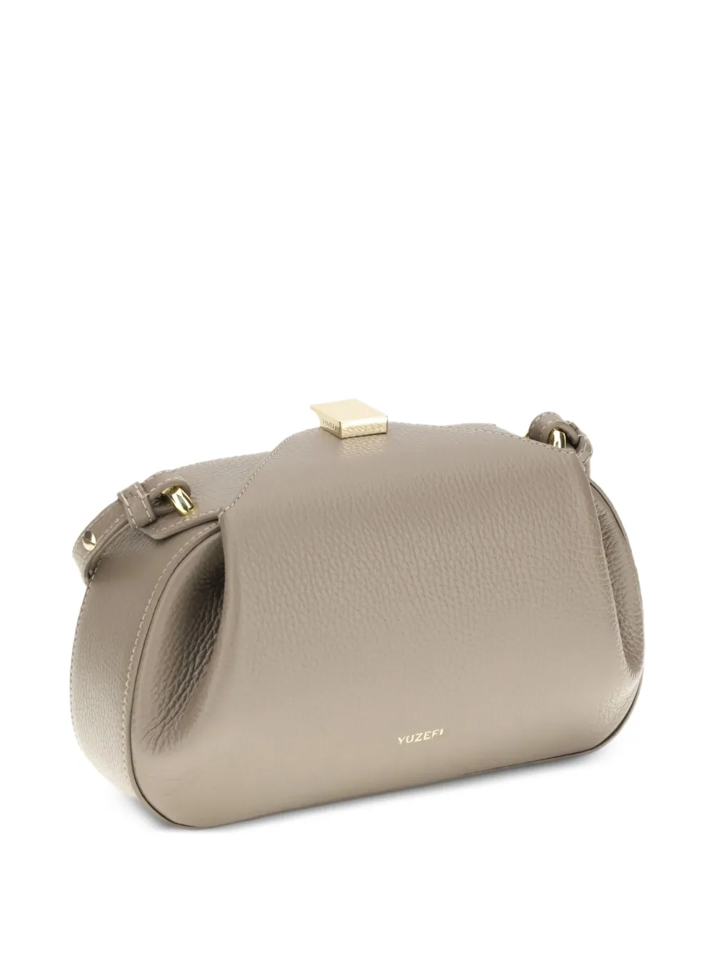 Yuzefi Small Oyster Pleated Magnet-closure Shoulder Bag In Neutral