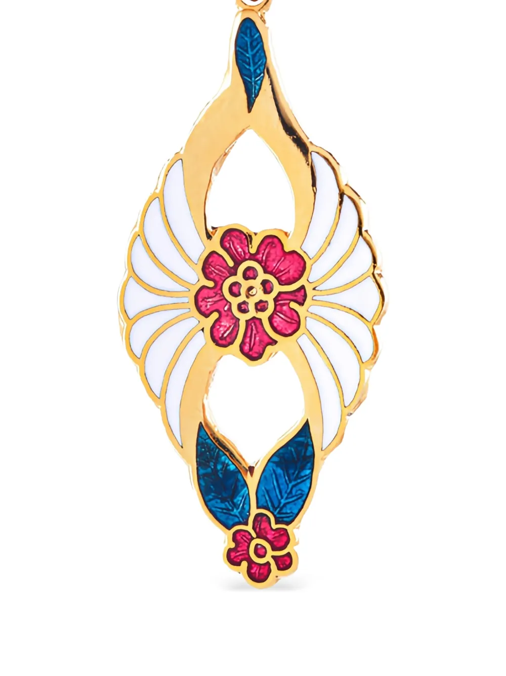 Susan Caplan Vintage 1980s Cloisonné flower earrings | Image 2