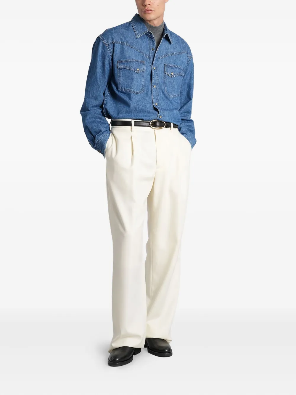 Lardini Denim overhemd - Blauw