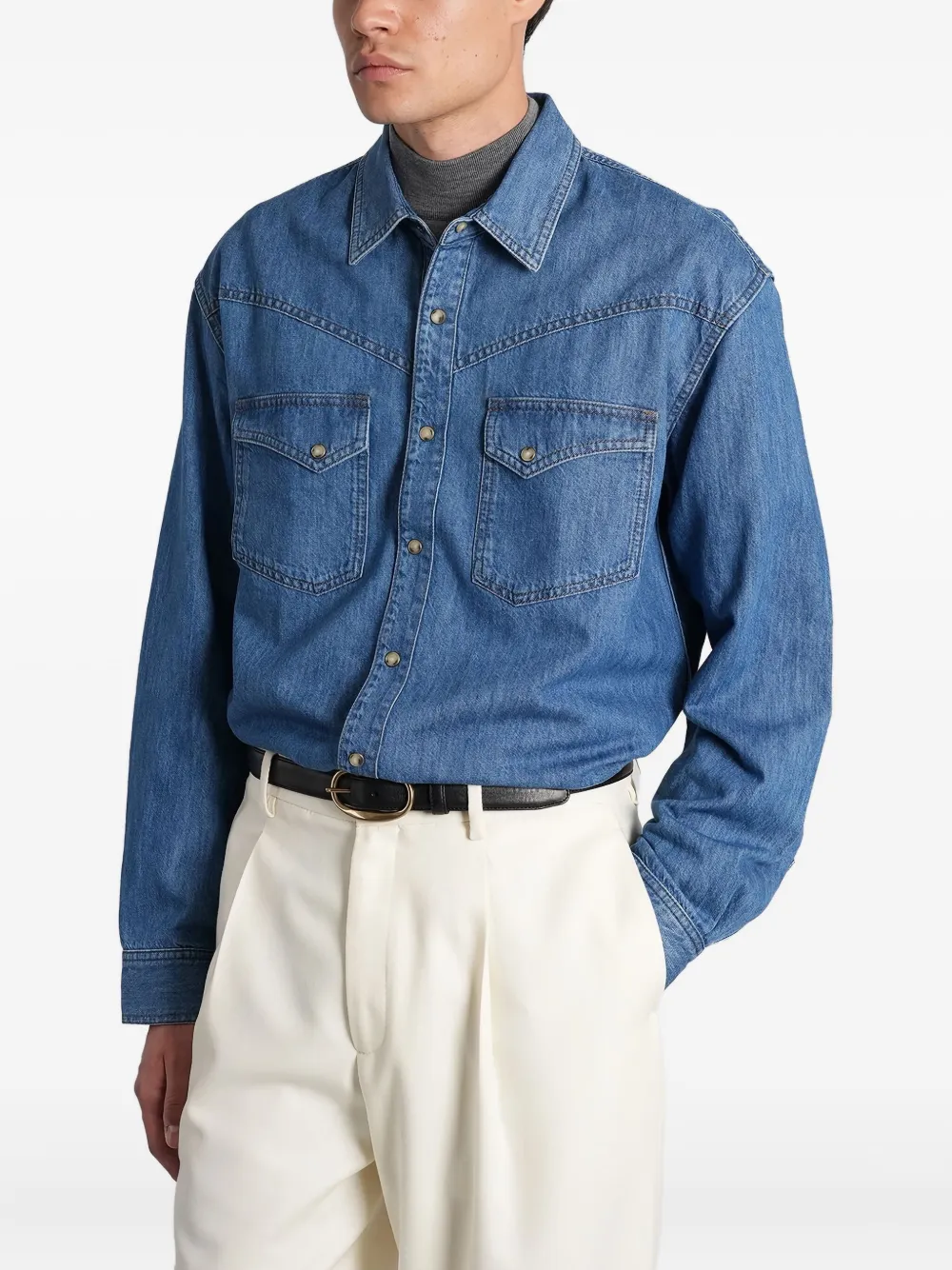 Lardini Denim overhemd Blauw