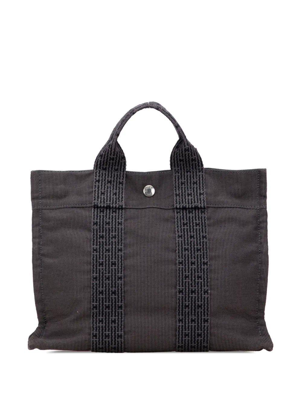 Pre-owned Hermes 1990-2010 Canvas Herline Pm Tote Bag In Gray