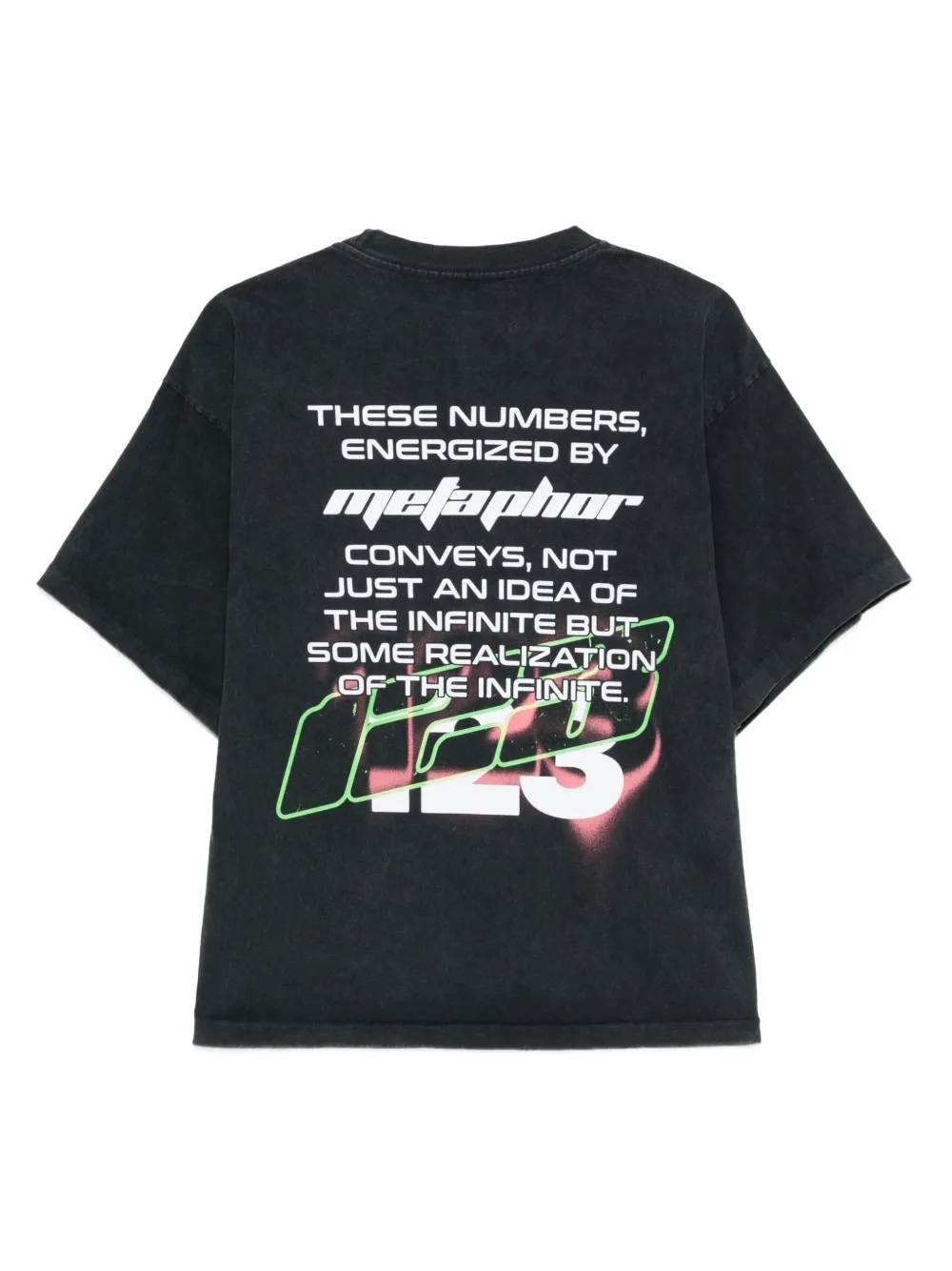 RRR123 T-shirt met grafische print - Zwart