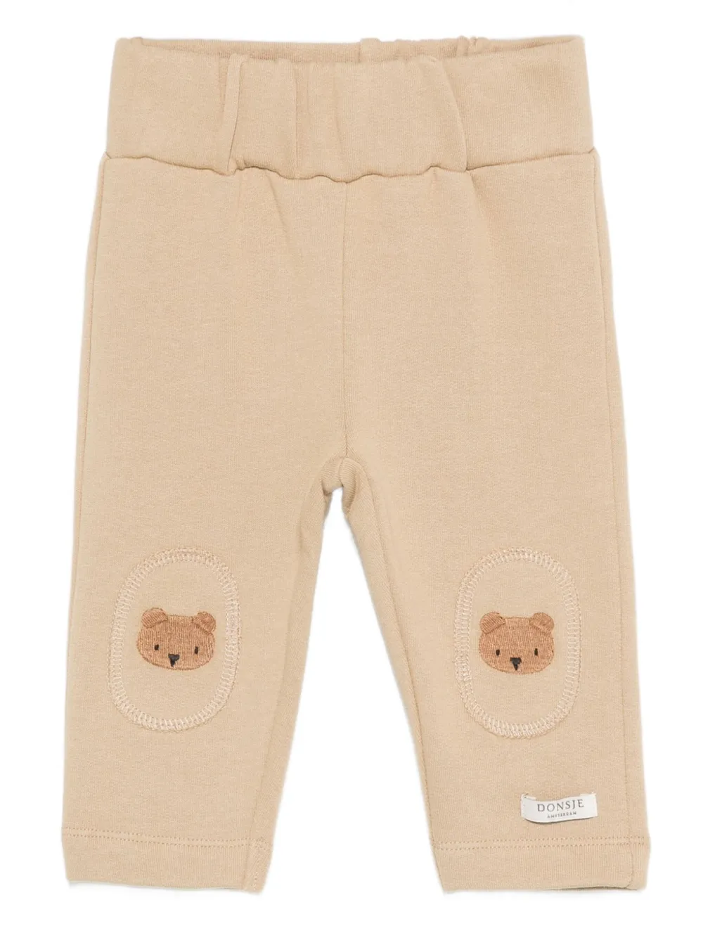 Donsje bear-embroidered trousers | Neutrals | Image 1