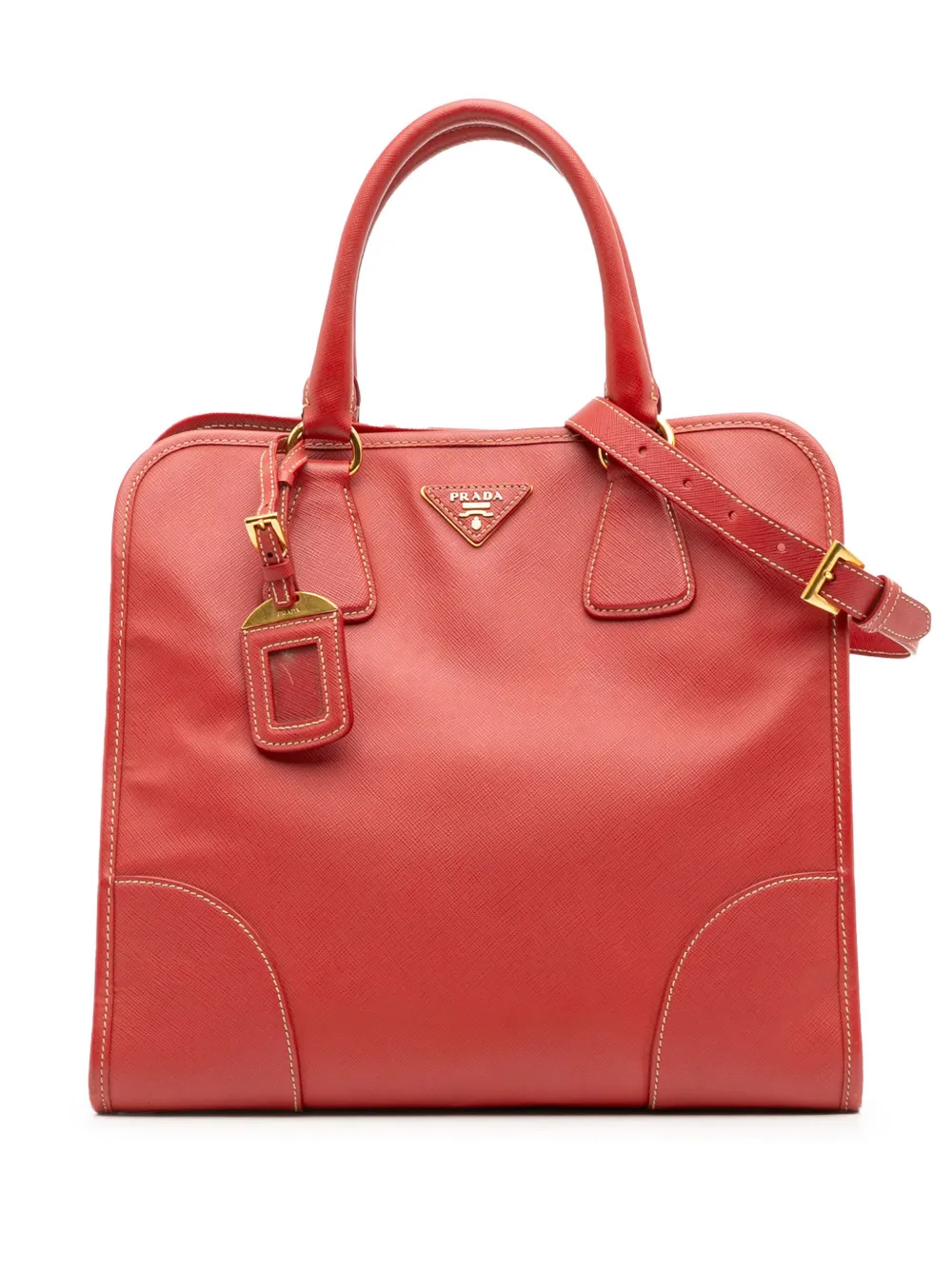 Prada Pre-Owned 2000-2025 Saffiano Lux Shopping Tote satchel | Red | Image 1