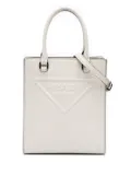 Prada Pre-Owned 2013-2025 Mini Soft Calf Logo Drill satchel - White