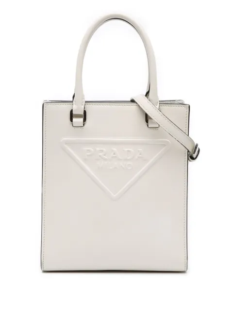 Prada Pre-Owned 2013-2025 Mini Soft Calf Logo Drill satchel