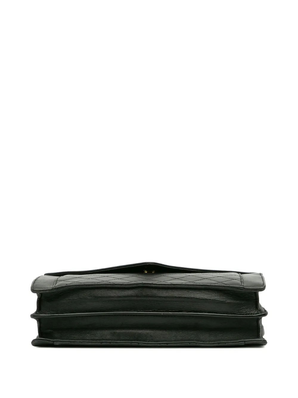 Pre-owned Saint Laurent 2021 Quilted Lambskin Gaby Shoulder Bag In Black