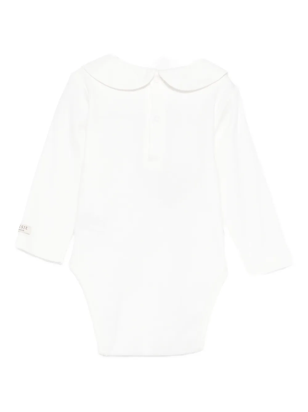 Donsje Peter-pan-collar Bear-embroidered Bodysuit In White