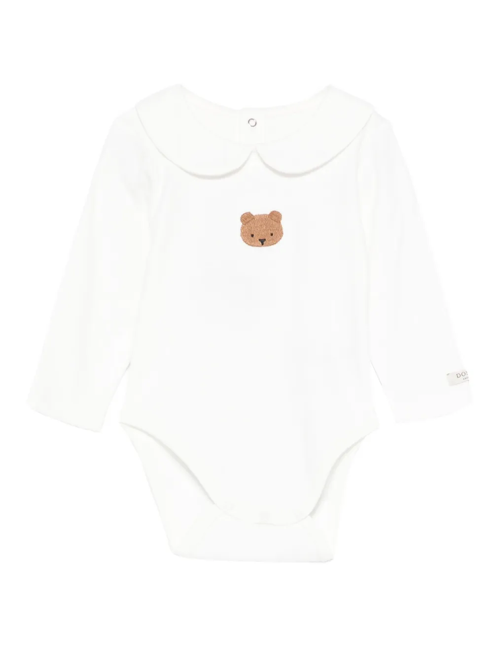 Donsje peter-pan-collar bear-embroidered bodysuit | White | Image 1