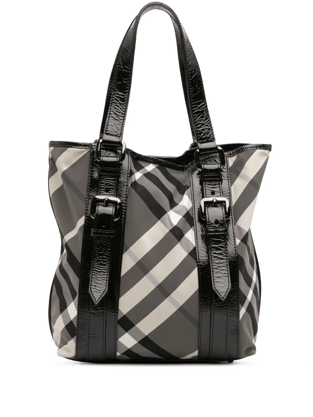 Burberry Pre-Owned 2000-2017 Small Beat Check Nylon Victoria tote bag | Black | Image 1