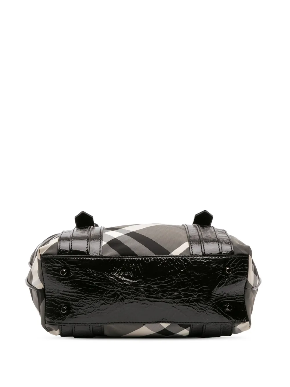 Pre-owned Burberry 2000-2017 Small Beat Check Nylon Victoria Tote Bag In Black