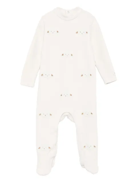 Donsje lamb-applique ribbed babygrow
