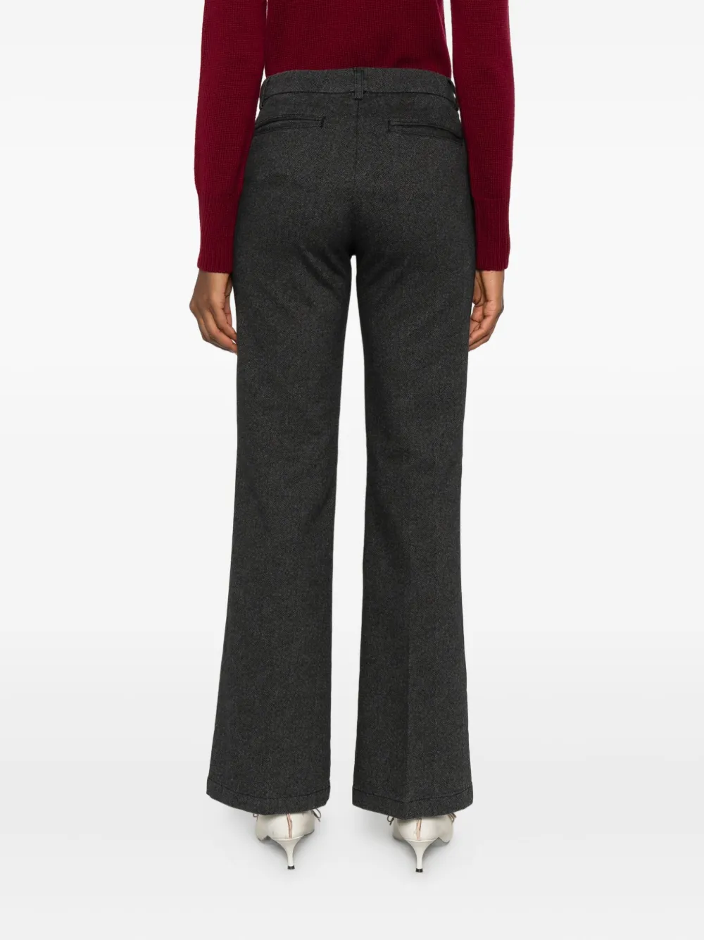 40 Weft Chevron-patterned Pants In Gray