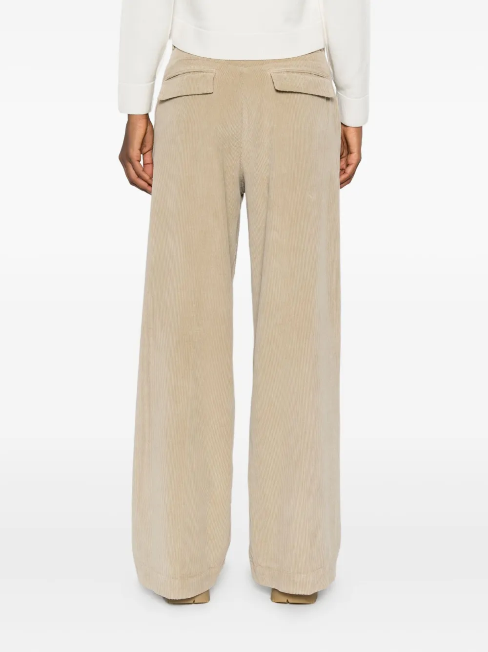 40 Weft Corduroy Palazzo Pants In Neutral