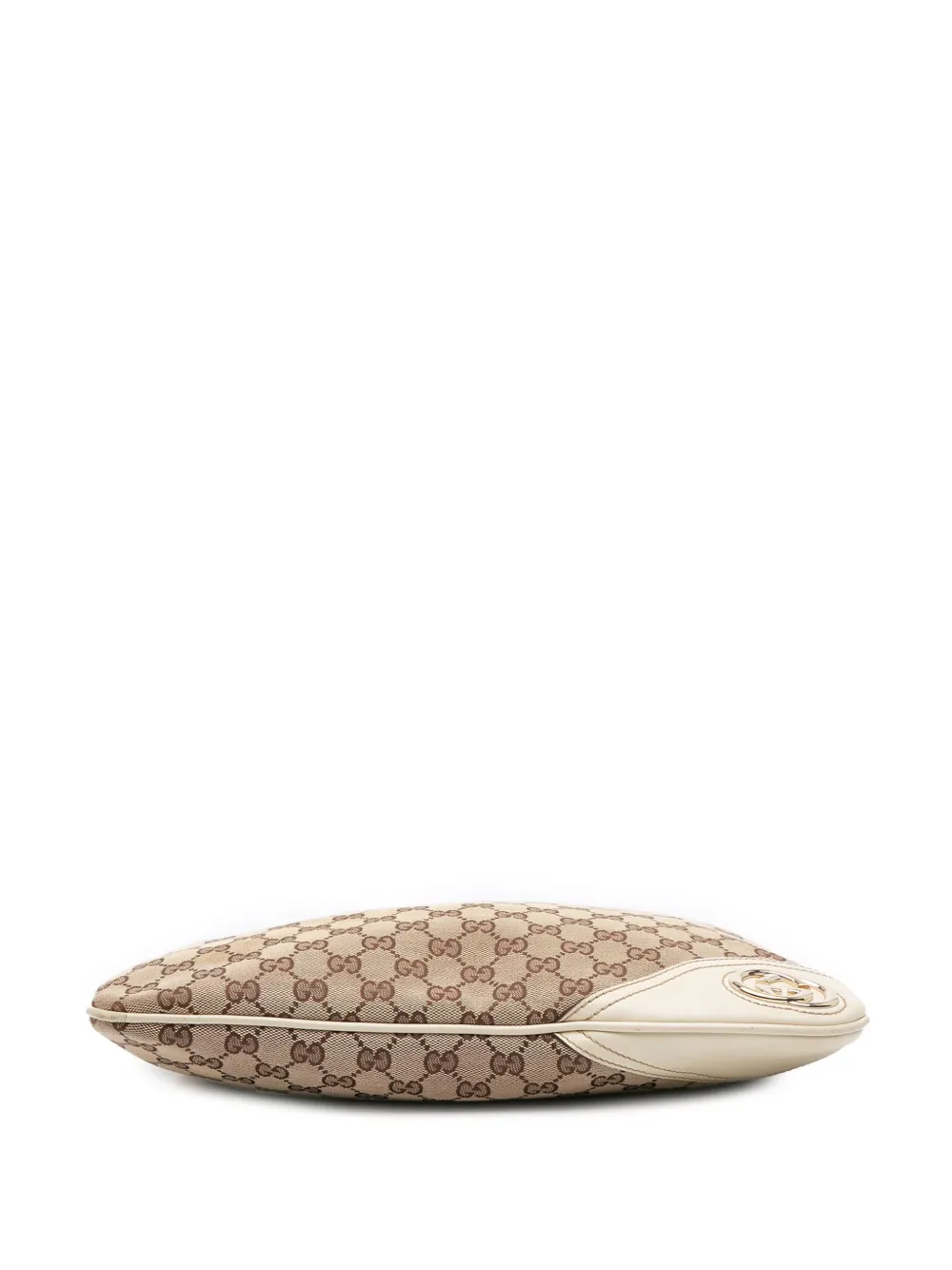 Pre-owned Gucci 2016-2025 Gg Canvas New Britt Hobo Bag In Brown