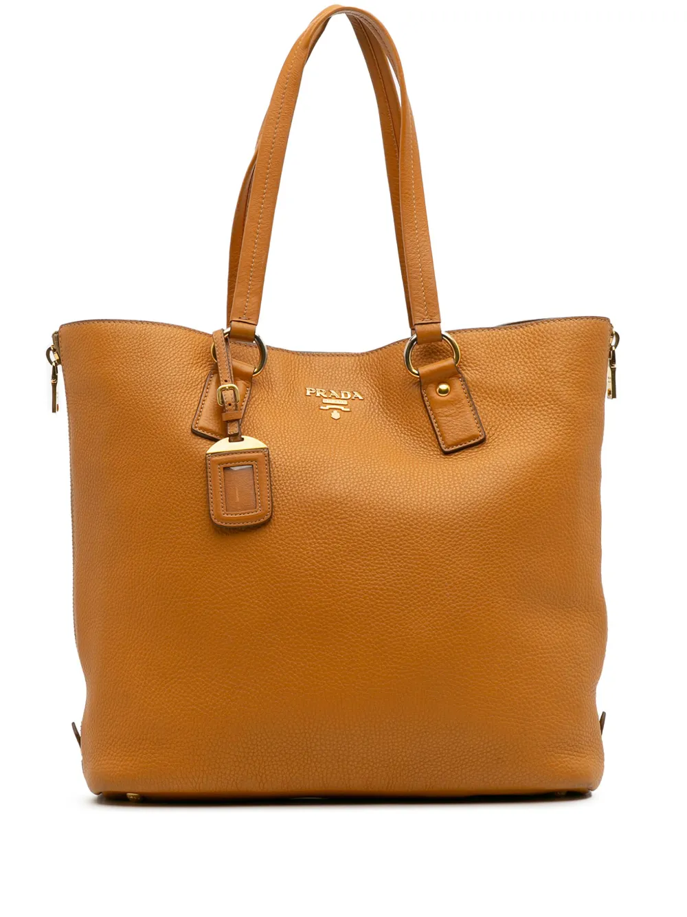 Prada Pre-Owned 2000-2025 Vitello Daino Side Zip tote bag | Brown | Image 1