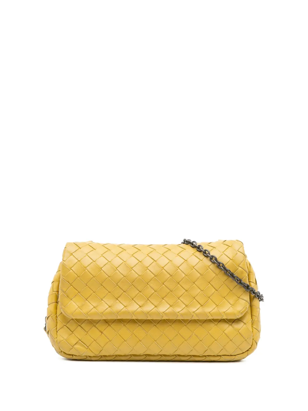 Bottega Veneta Pre-Owned 2012-2025 Mini Nappa Intrecciato Expandable Chain Flap crossbody bag | Yellow | Image 1