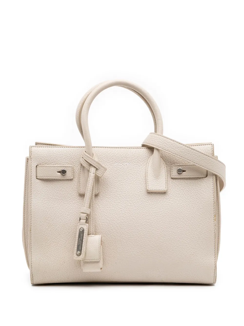 Pre-owned Saint Laurent 2017 Baby Grained Calfskin Sac De Jour Satchel In White