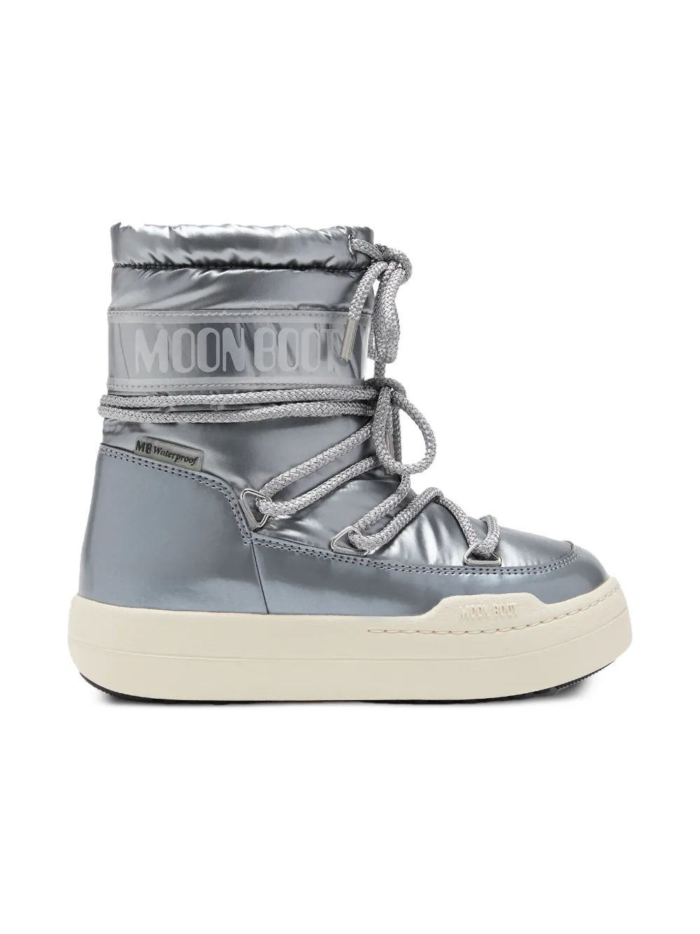 Moon Boot Kids logo-print lace-up boots | Silver | Image 1