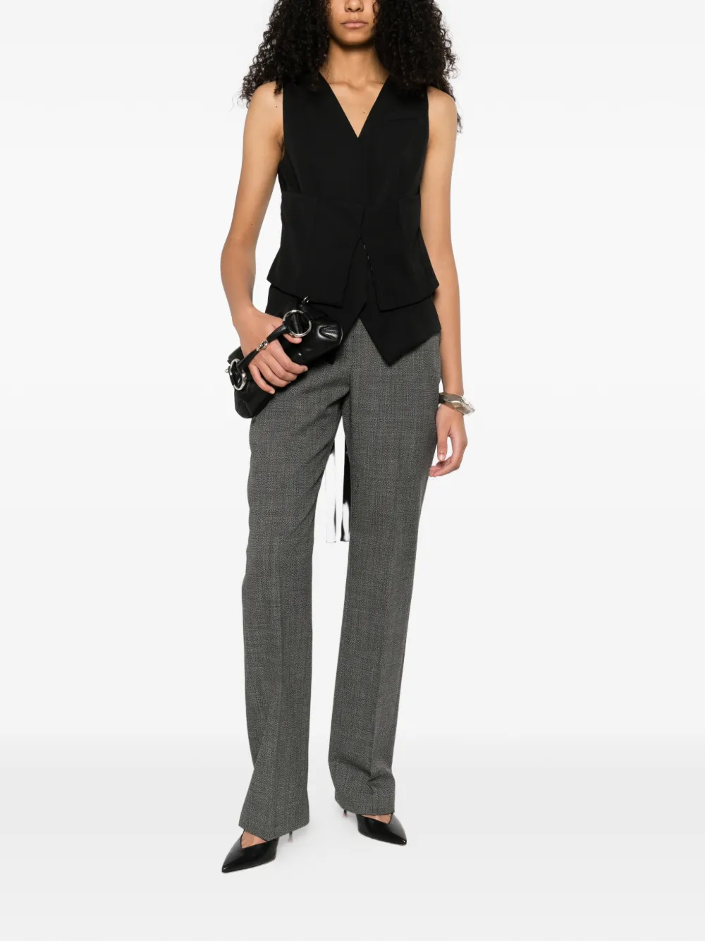 Alexander McQueen Gilet met gestrikte taille Zwart