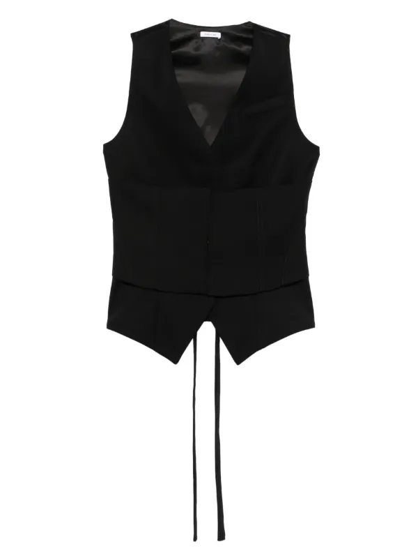 Alexander McQueen Tie Waist Vest in Black