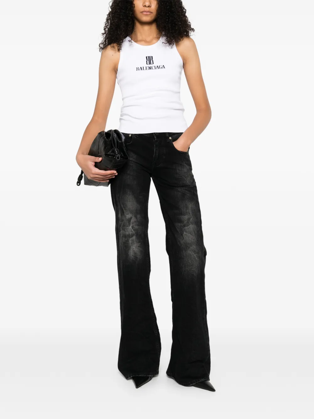 Balenciaga Jeans met vervaagd effect Zwart