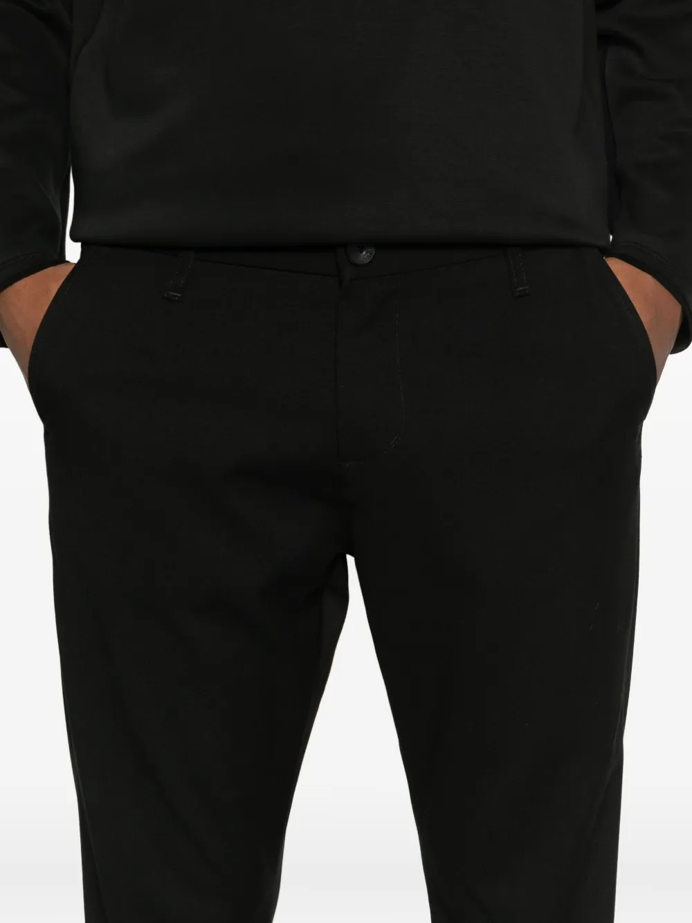 IMPERIAL Katoenen broek met omgeslagen zoom Zwart