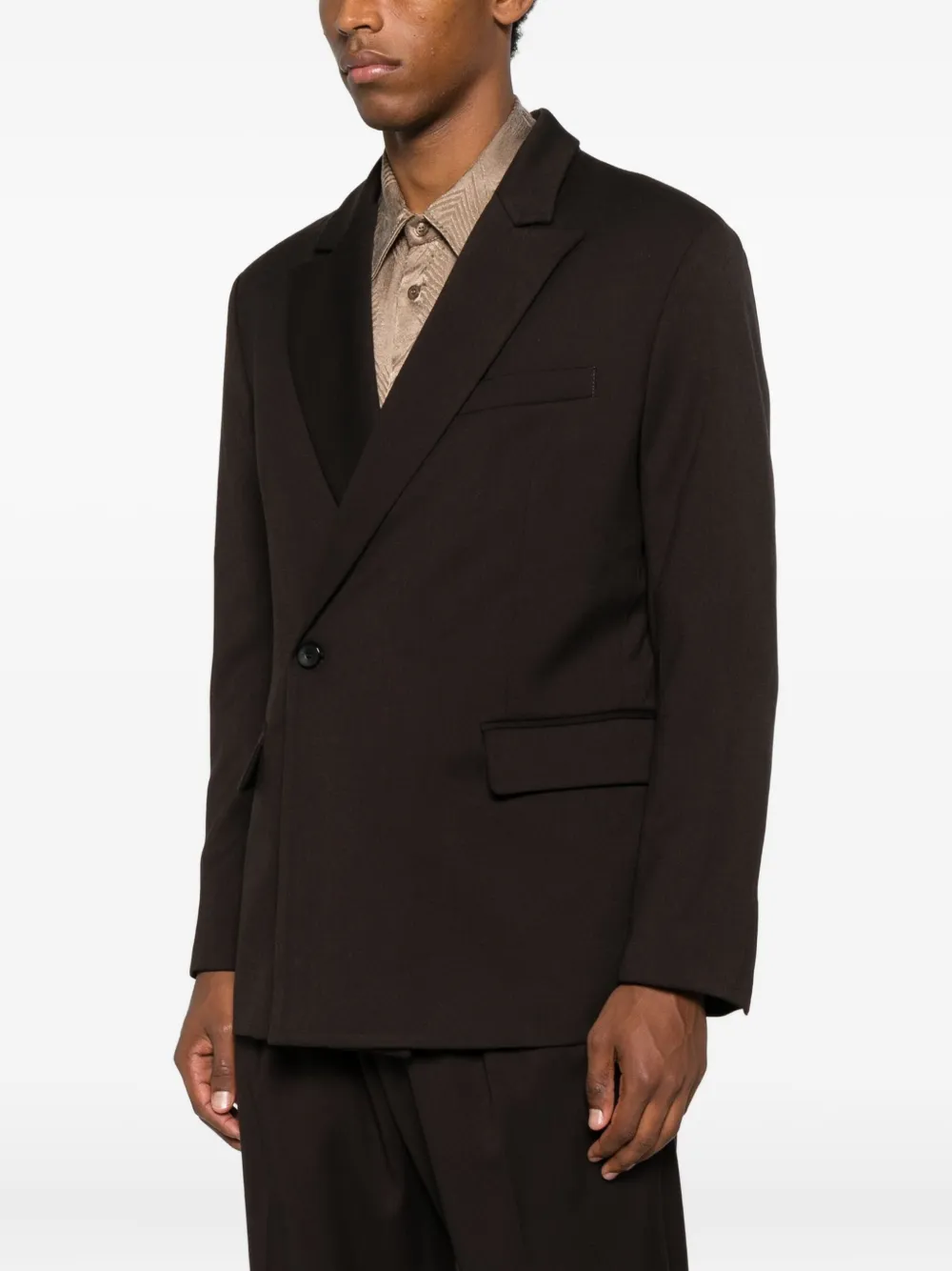 Imperial Single-breasted Cotton Blazer In Brown