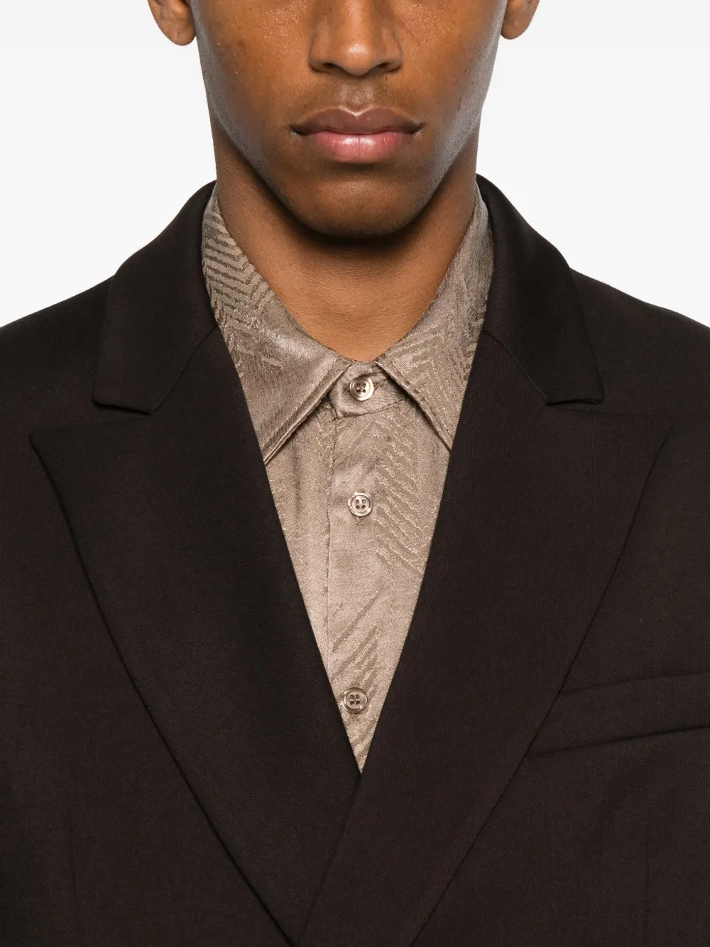 Imperial Single-breasted Cotton Blazer In Brown