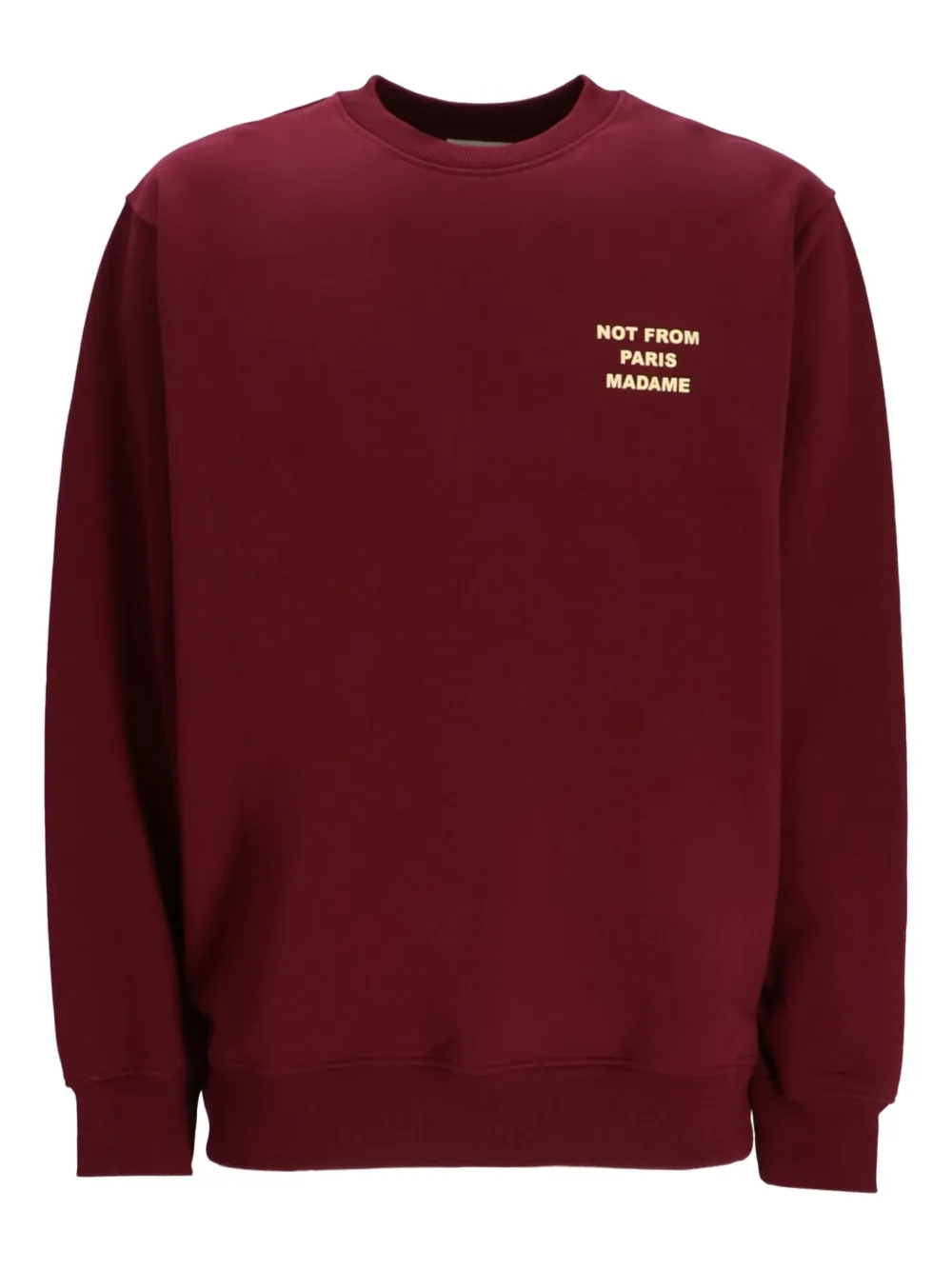 Drôle De Monsieur Crewneck Long Sleeve Printed Slogan Sweatshirt In Red
