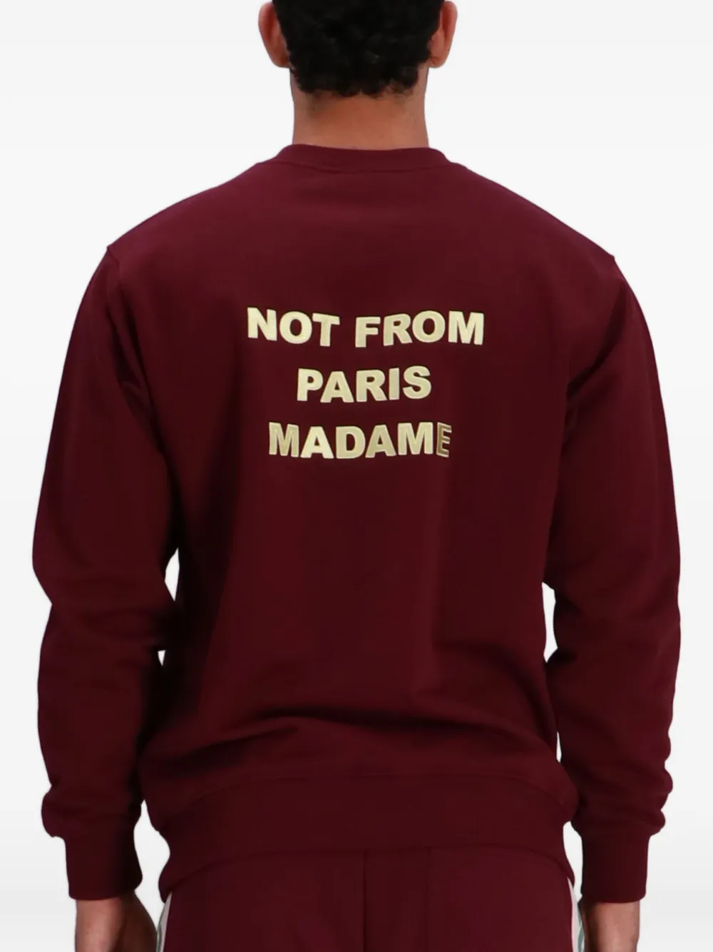 Drôle De Monsieur Crewneck Long Sleeve Printed Slogan Sweatshirt In Red